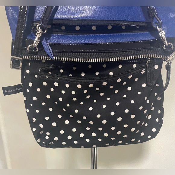 🍂 Brighton paparazzi Patent Leather Crossbody Blue and White - Picture 5 of 9